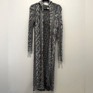 Long Hooded Cardigan Sweater. Size L